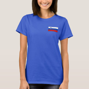 T-shirt da DK da bandeira e do mapa de Slovenia