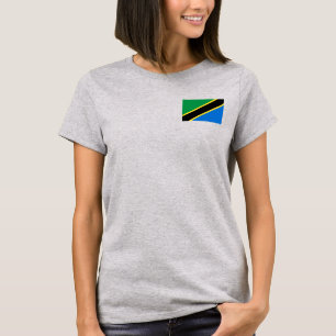 T-shirt da DK da bandeira e do mapa de Tanzânia