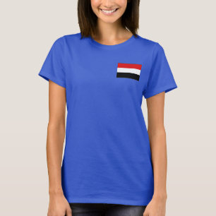 T-shirt da DK da bandeira e do mapa de Yemen