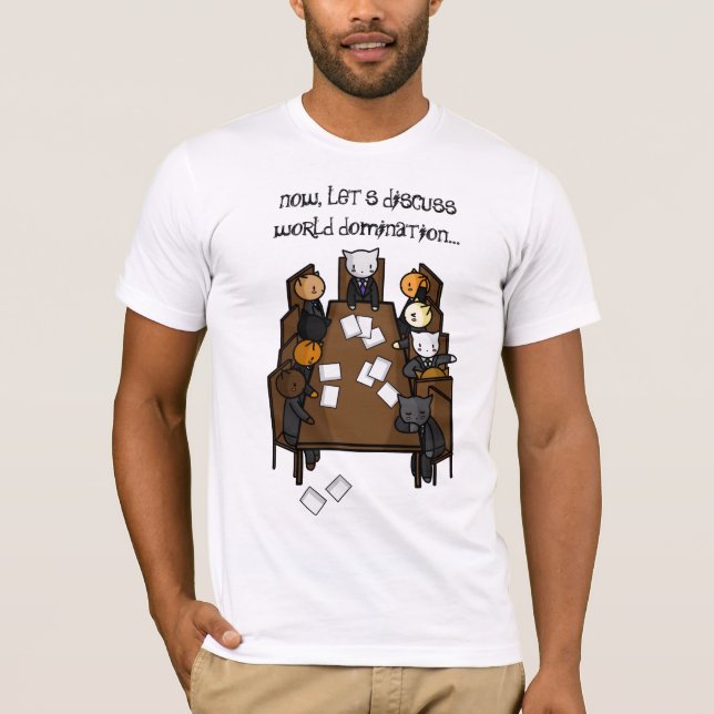 T-shirt da dominação do gato (Frente)