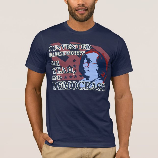 T-shirt da eletricidade & da democracia de (Frente)