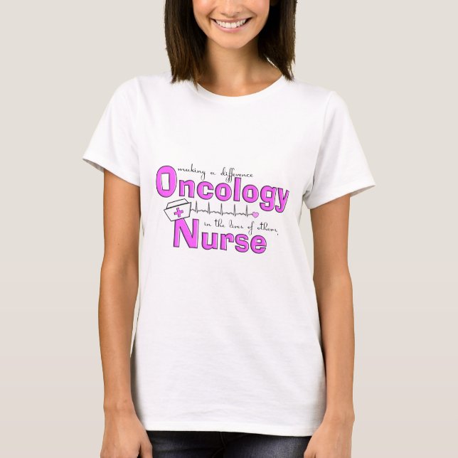T-shirt da enfermeira da oncologia (Frente)