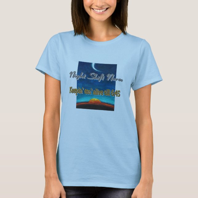 T-shirt da enfermeira do turno da noite (Frente)