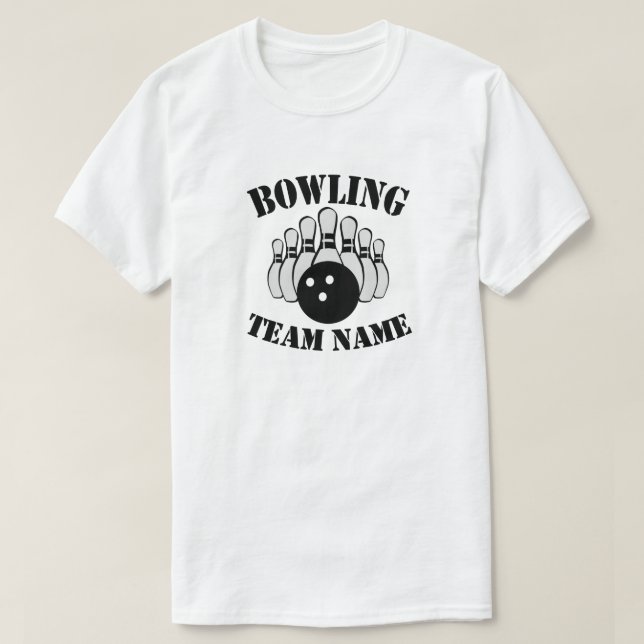T-Shirt da Equipe de Boliches Personalizada (Frente do Design)