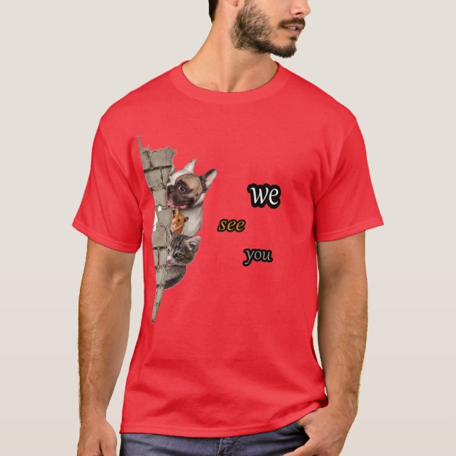 T-shirt da equipe de vigilância fofa (Frente)