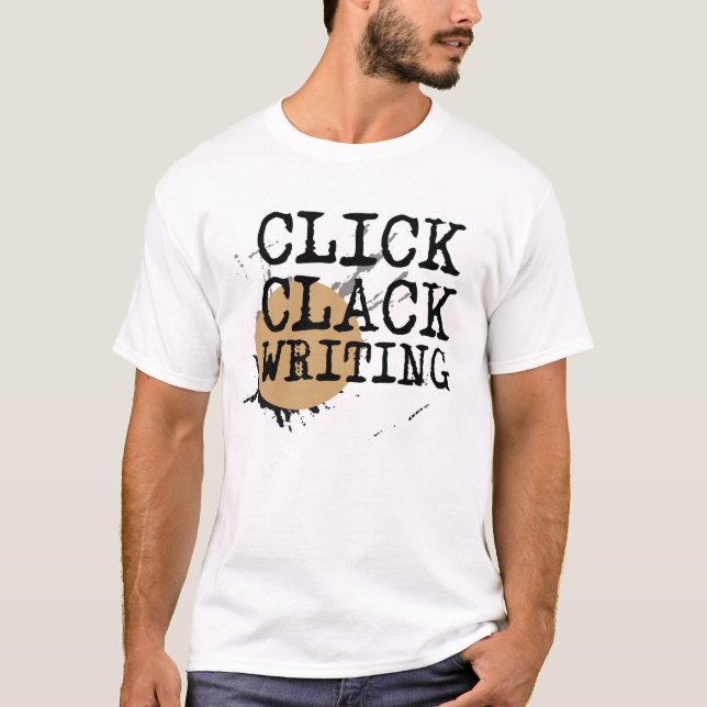 T-shirt da escrita do Clack do clique (Frente)