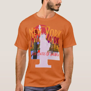T-shirt da estátua da liberdade da skyline da Nov