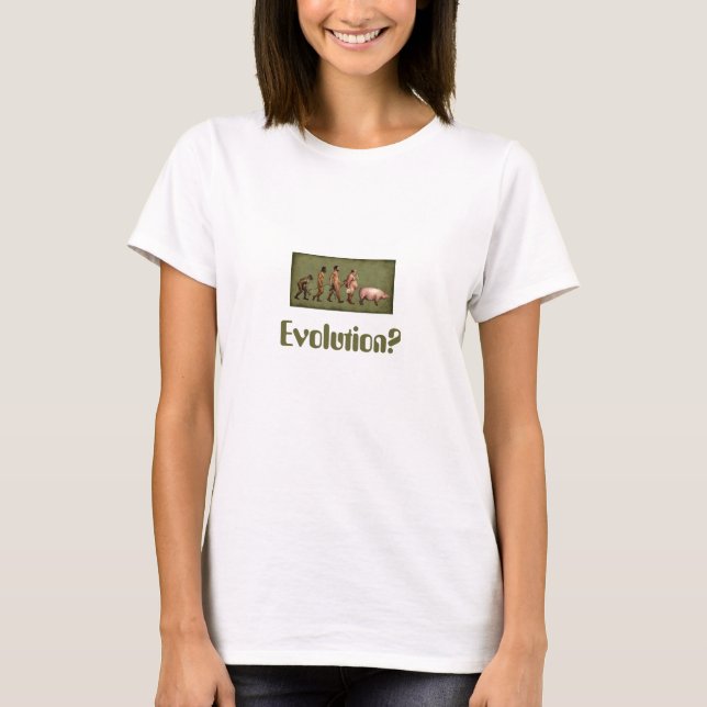 t-shirt da evolução do porco (Frente)