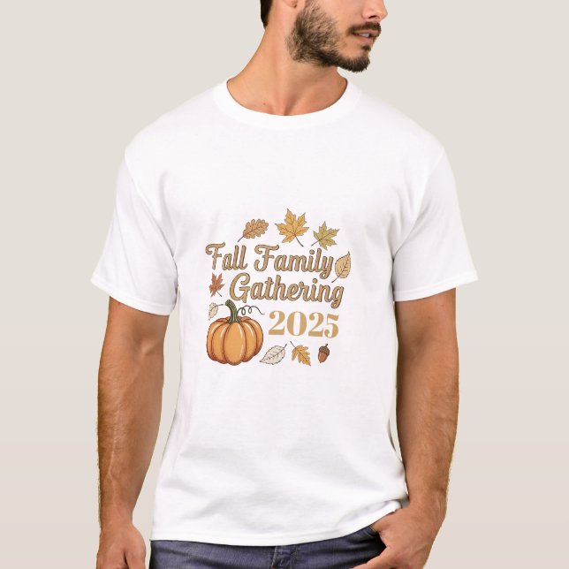 T-shirt da família de outono personalizada que rec (Frente)