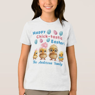 T-shirt da família de Pintinhos de Felzs pascoa re