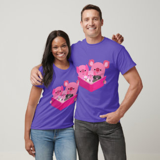 T-Shirt da Família de Porcos de Leitura Bestial