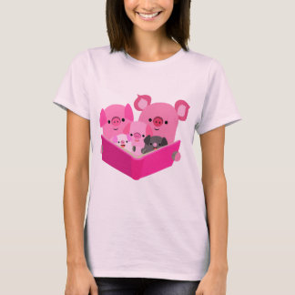 T-Shirt da Família de Porcos de Leitura Bestial