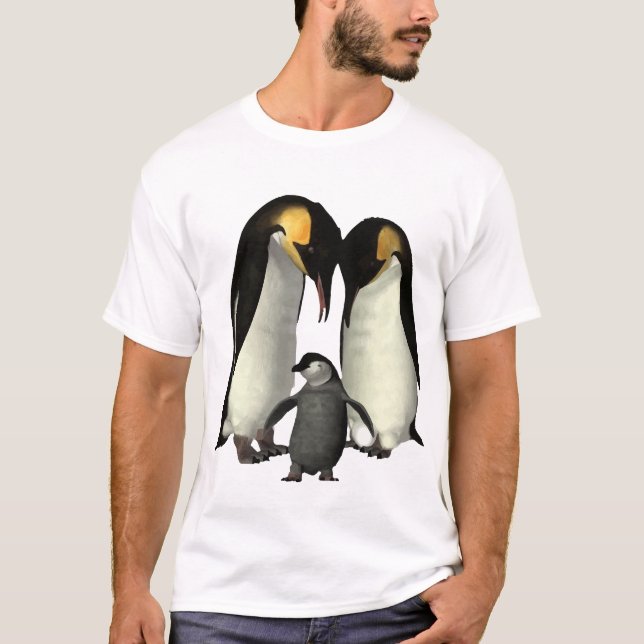 T-shirt da família do pinguim (Frente)