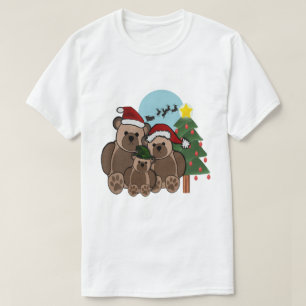 T-shirt da família do urso de ursinho do Natal