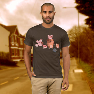 T-Shirt da Família Porco de Cartoon Bonita