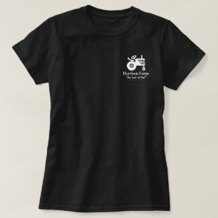 T-shirt da fazenda da família com logotipo