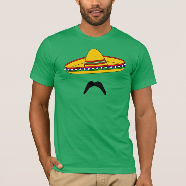 T-shirt da festa de Cinco de Mayo do bigode e do (Frente)