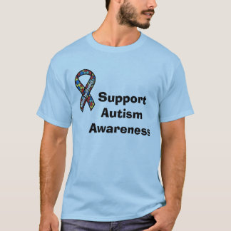 T-shirt da fita do autismo do apoio