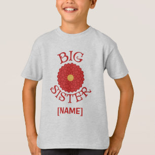T-shirt da flor da dália da irmã mais velha