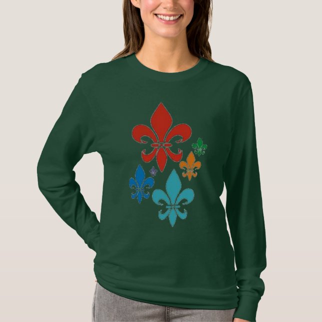 T-shirt da flor de lis - personalizado (Frente)