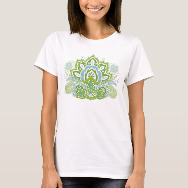 T-shirt da flor de Paisley (Frente)