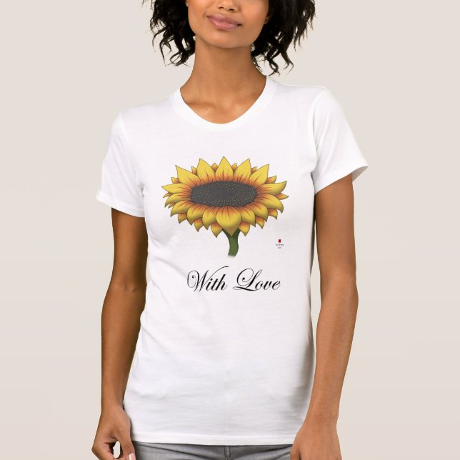T-shirt da flor de Sun (com amor) (Frente)