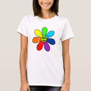 T-shirt da flor do arco-íris