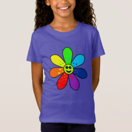 T-shirt da flor do arco-íris (criança)