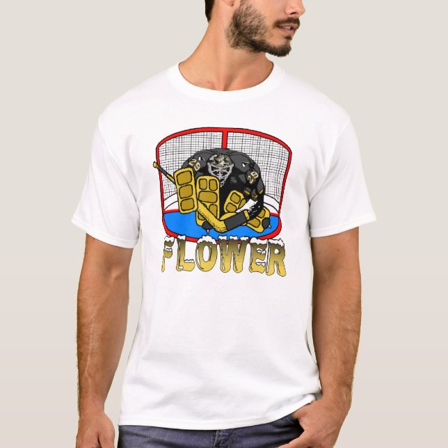 T-shirt da flor do pinguim (Frente)