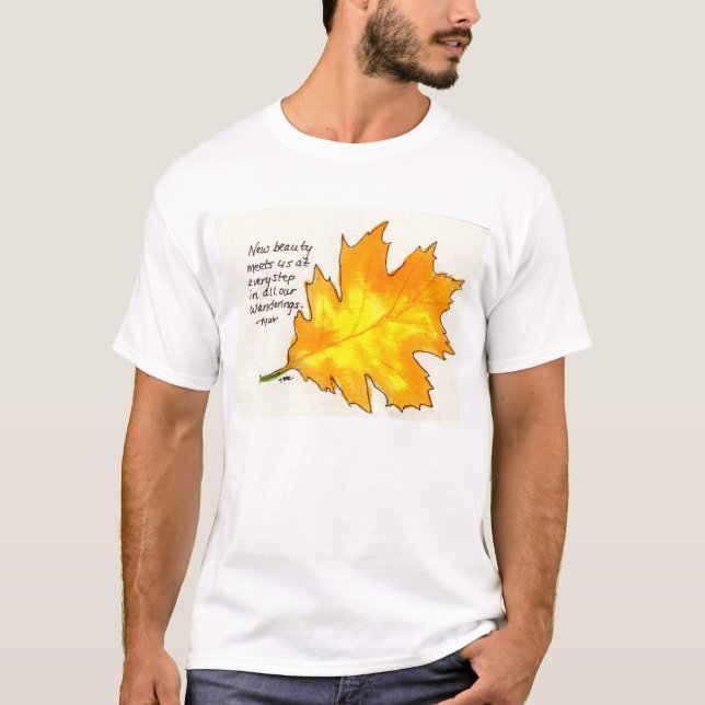 T-shirt da folha da natureza das citações de John (Frente)