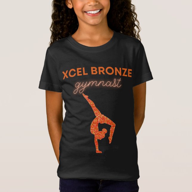 T-Shirt da ginástica do Xcel Bronze (Frente)