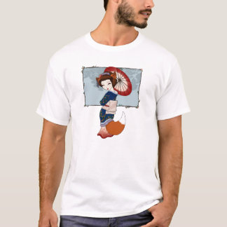 T-shirt da gueixa de Kitsune
