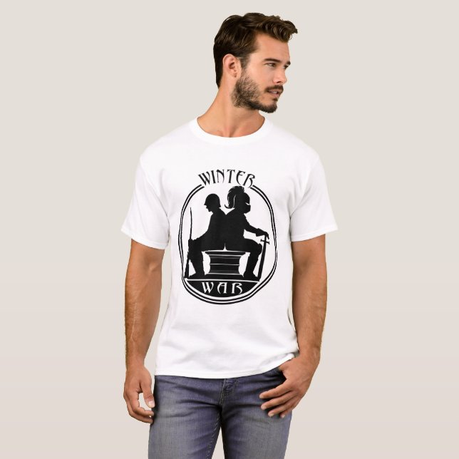 T-shirt da guerra 44 do inverno (Frente Completa)