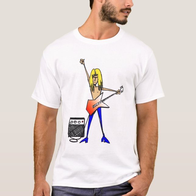 T-shirt da guitarra da rocha (Frente)