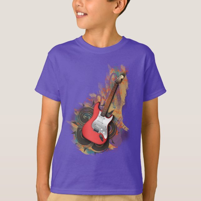 T-shirt da guitarra por adolescentes (Frente)