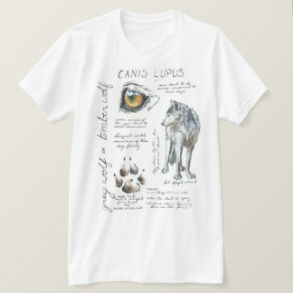 T-shirt da ilustração do lobo do lúpus de Canis