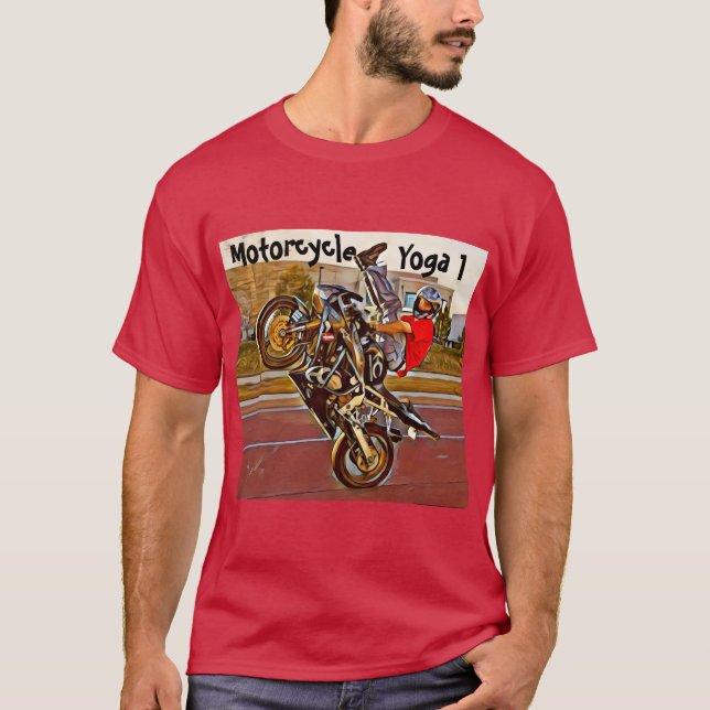 T-shirt da ioga da motocicleta (Frente)