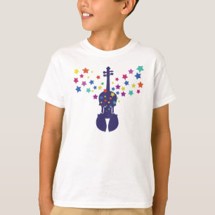T-shirt da juventude da estrela do violino