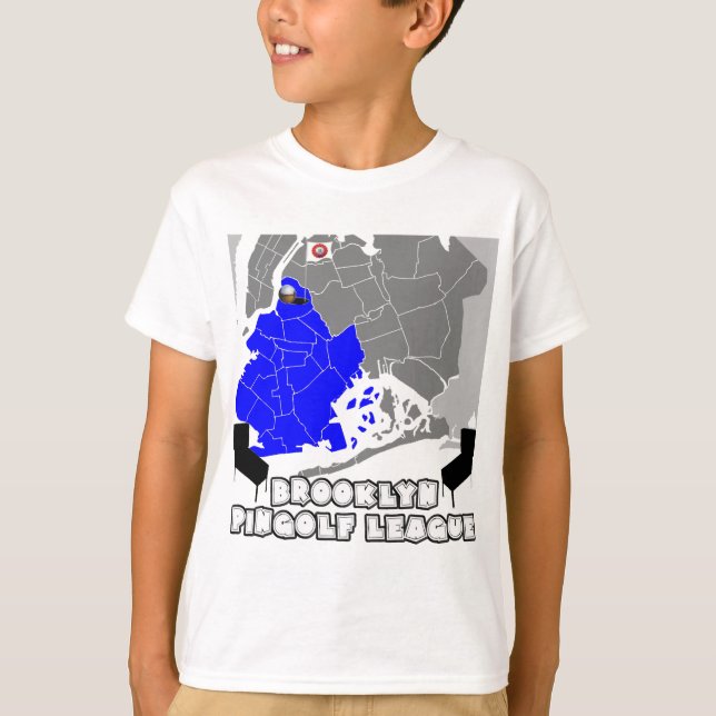 T-shirt da juventude da liga de Brooklyn PinGolf (Frente)