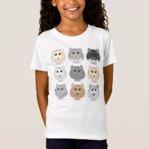 T-shirt da juventude do design de nove chinchilas