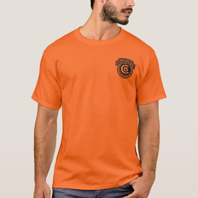 T-shirt da laranja do país do bronco (Frente)