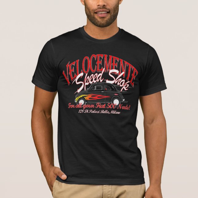 T-shirt da loja da velocidade de Fiat 500! (Frente)