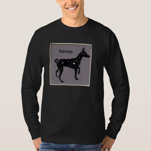t-shirt da longo-Capa do baroo do basenji (Frente)