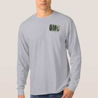 T-shirt da longo-Capa do logotipo de OMC