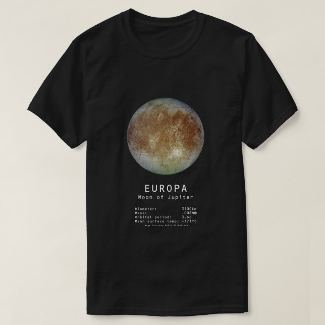 T-shirt da lua do Europa (Frente do Design)