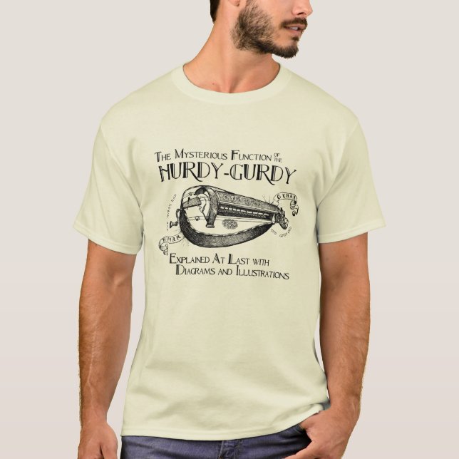 T-shirt da luz do Hurdy-Gurdy dos homens (Frente)