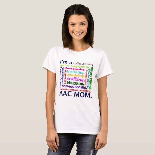T-shirt da mamã de AAC Homeschooling (Frente Completa)