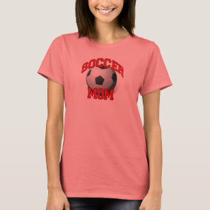 T-shirt da mamã do futebol, preto e branco