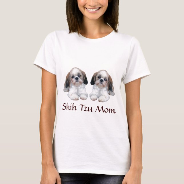 T-shirt da mamã dos filhotes de cachorro de Shih (Frente)