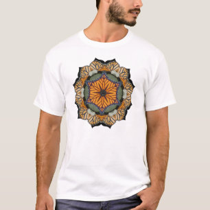 T-shirt da mandala da borboleta de monarca